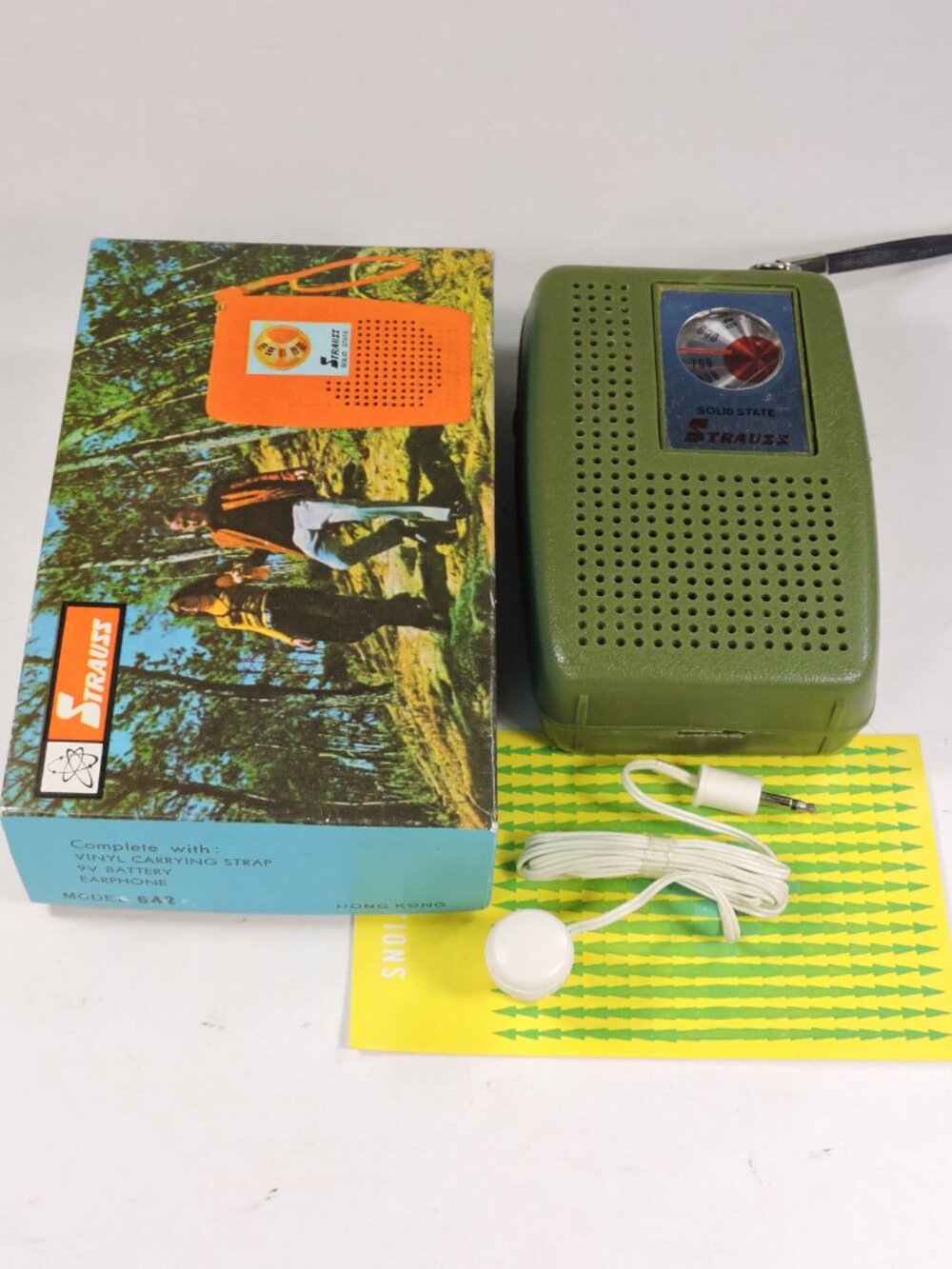 Vintage Strauss Model 642 Transistor Radio In Original Box - Working